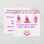 Triplets draaien drie dagen voor het begin van de  kaart (Voorkant / Achterkant)