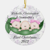 Triplets Eerste kerstversiering Keramisch Ornament (Voorkant)