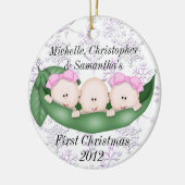 Triplets Eerste kerstversiering Keramisch Ornament (Links)