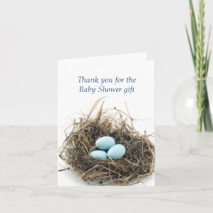 Triplets Eggs in Nest Baby shower Bedankt