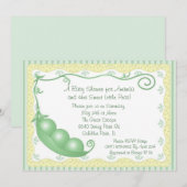 Triplets erwten in een uitnodiging voor het Baby s (Voorkant / Achterkant)