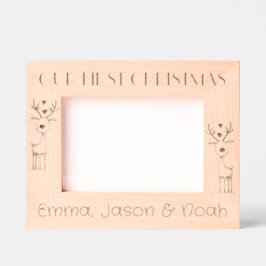 Triplets First Christmas, Personalized Landscape   Gegraveerde Lijstjes