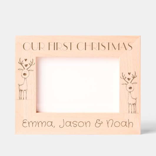 Triplets First Christmas, Personalized Landscape Gegraveerde Lijstjes (Voorkant)