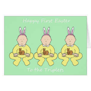 Triplets First Easter Cartoon Baby's