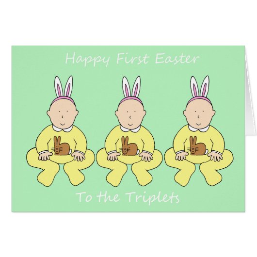 Triplets First Easter Cartoon Baby's (Voorkant Horizontaal)
