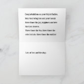 Triplets Gefeliciteerd Kaart, 2 meisjes en 1 jonge Bedankkaart (Binnen)