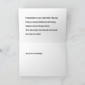 Triplets Gefeliciteerd Kaart, 2 Meisjes en 1 Jonge Bedankkaart (Binnen)