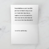 Triplets Gefeliciteerd Kaart, 3 triplet meisjes, Bedankkaart (Binnen)