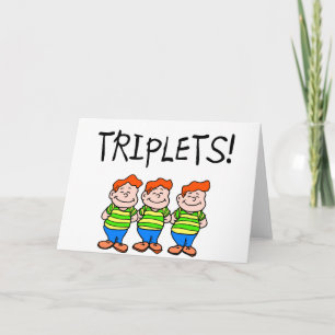 Triplets (jongens) feestdagen kaart