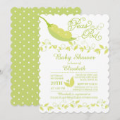 Triplets Kleine Erwten Baby shower Invitation Kaart (Voorkant / Achterkant)