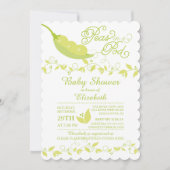 Triplets Kleine Erwten Baby shower Invitation Kaart (Voorkant)