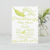 Triplets Kleine Erwten Baby shower Invitation Kaart (Staand voorkant)