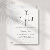 Triplets Modern Script Baby shower Invitation Kaart