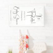 Triplets Modern Script-Baby shower Spandoek (Insitu)