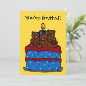 triplets over de uitnodiging voor verjaardagsfeest (Staand voorkant)