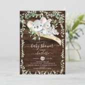 Triplets Sweet Koala Beer Baby shower Uitnodiging (Staand voorkant)