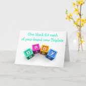 TRIPLETS=TRIPLE DE LOVE=TRIPLE CONGRATULATIES KAART (Gele Bloem)