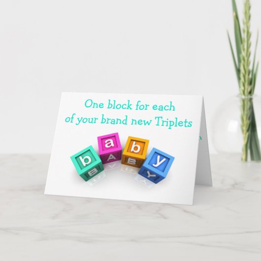 TRIPLETS=TRIPLE DE LOVE=TRIPLE CONGRATULATIES KAART (Voorkant)