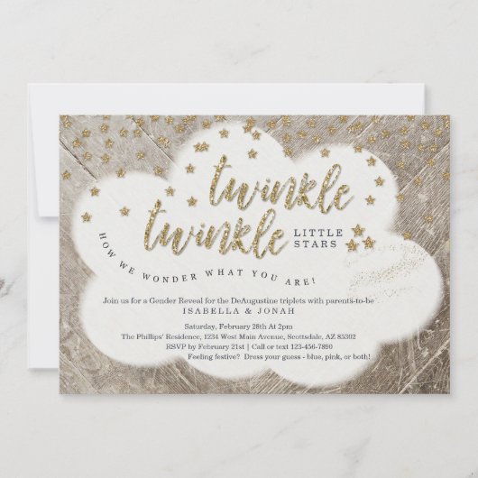 Triplets Twinkle Little Star Kaart (Voorkant)
