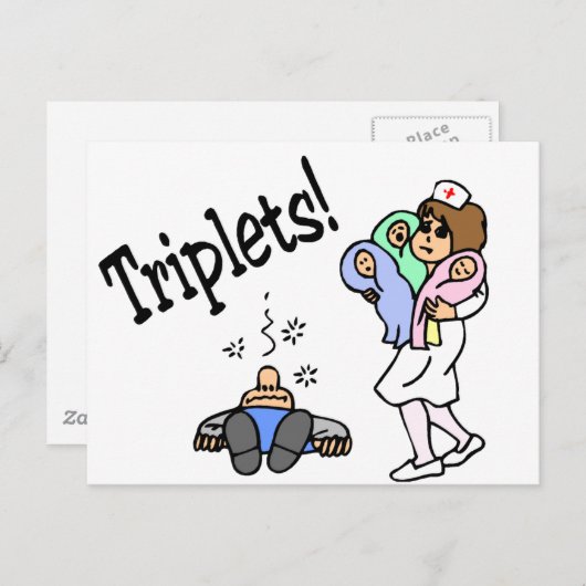 Triplets (Unisex) Briefkaart (Voorkant / Achterkant)