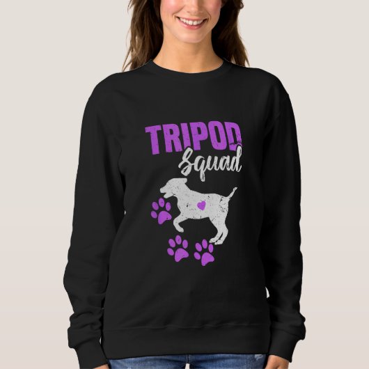 Tripod Squad Grappig Drie Legged Pet Ouders Onders Trui (Voorkant)