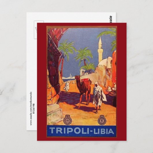 Tripoli, Libië, Afrika Reizen Briefkaart (Voorkant / Achterkant)