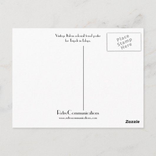 Tripoli - Libië Briefkaart (Achterkant)
