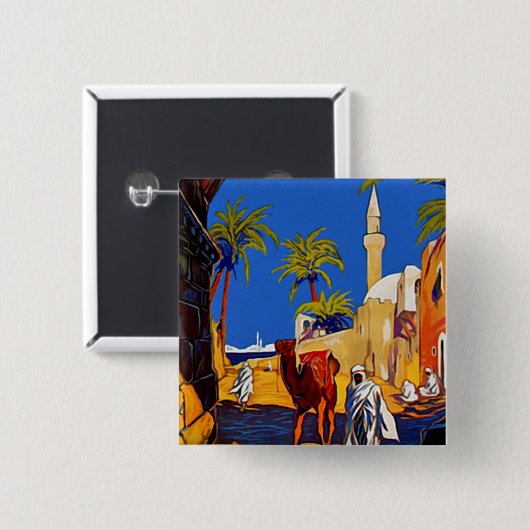 Tripoli - Libië Vierkante Button 5,1 Cm (Voorkant /achterkant)
