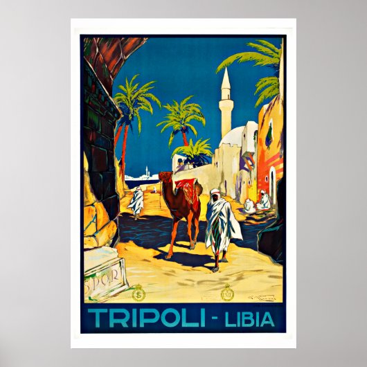 Tripoli Libya Vintage Travel Poster (Voorkant)