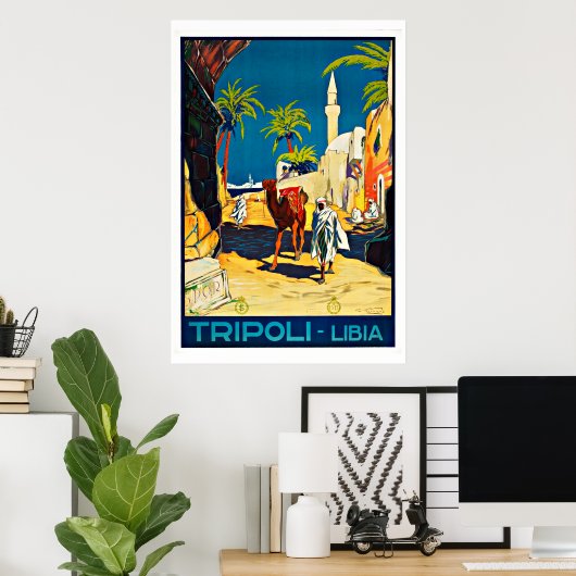 Tripoli Libya Vintage Travel Poster (Thuiskantoor)