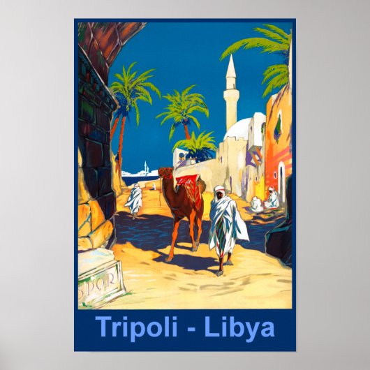 Tripoli, retro-reisposter in Libië Poster (Voorkant)