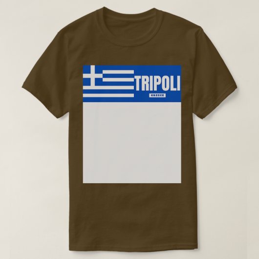 Tripoli stad met Griekse vlag T-shirt (Design voorkant)