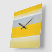 "Tripped" grijze en gele Abstracte kunstklok Vierkante Klok (Hoek)