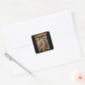 Trippin' for A Livin' Funny Skeleton Electrician  Vierkante Sticker (Envelop)