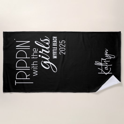 Trippin' met de meisjes gepersonaliseerd strandlaken (Voorkant)