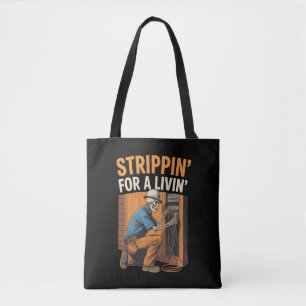 Trippin 'voor een leuke skelet elektricien tote bag