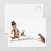 Tripping Cat Louis Wain Briefkaart (Voorkant / Achterkant)