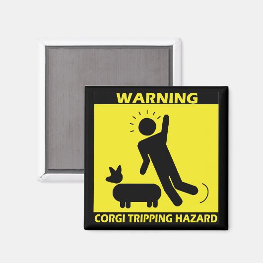 Tripping Hazard - Corgi Magnet (Voorkant / Achterkant)