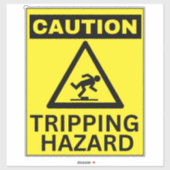 Tripping Hazard Sign Sticker (Vel)