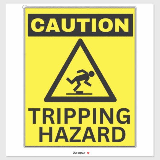 Tripping Hazard Sign Sticker (Vel)