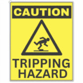 Tripping Hazard Sign Sticker (Voorkant)