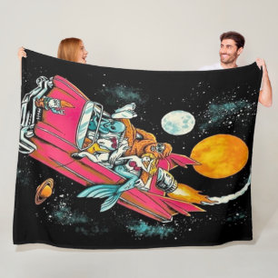 Trippy  70-retrocessie Alien Space Ride Art Fleece Deken