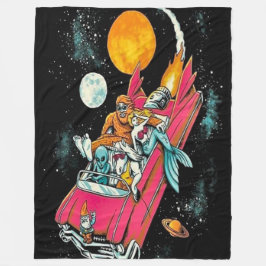 Trippy 70-retrocessie Alien Space Ride Art Fleece Deken