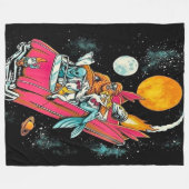 Trippy  70-retrocessie Alien Space Ride Art Fleece Deken (Voorkant (Horizontaal))