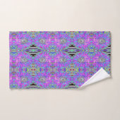 Trippy Abstract Aqua, Lime Green en Paars Dahlia Bad Handdoek (Handdoek)