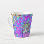 Trippy Abstract Aqua, Lime Green en Paars Dahlia Latte Mok (Linkerhoek)