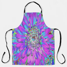 Trippy Abstract Aqua, Lime Green en Paars Dahlia