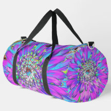 Trippy Abstract Aqua, Limegroene en Paarse Dahlia