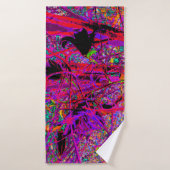 Trippy Abstract Rainbow Oriental Lily Flowers Badhanddoek (Badhanddoek)