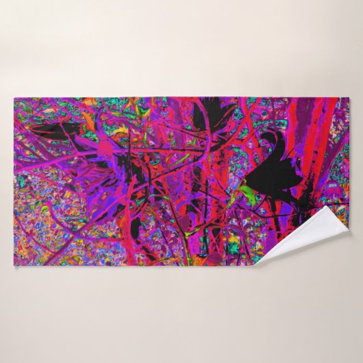 Trippy Abstract Rainbow Oriental Lily Flowers Badhanddoek (Badhanddoek)